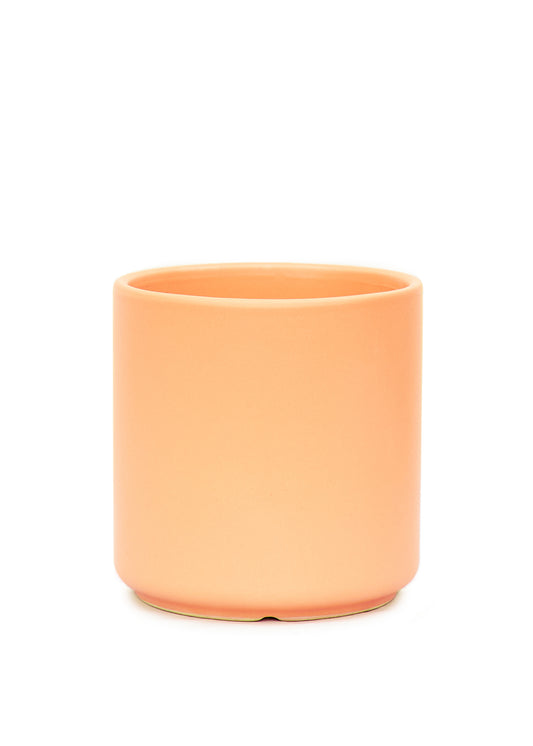 Cylindrical Ceramic Planter 7" - Peach