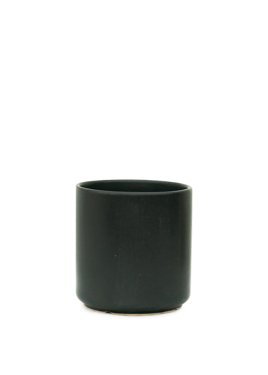 Cylindrical Ceramic Planter 5" - Black